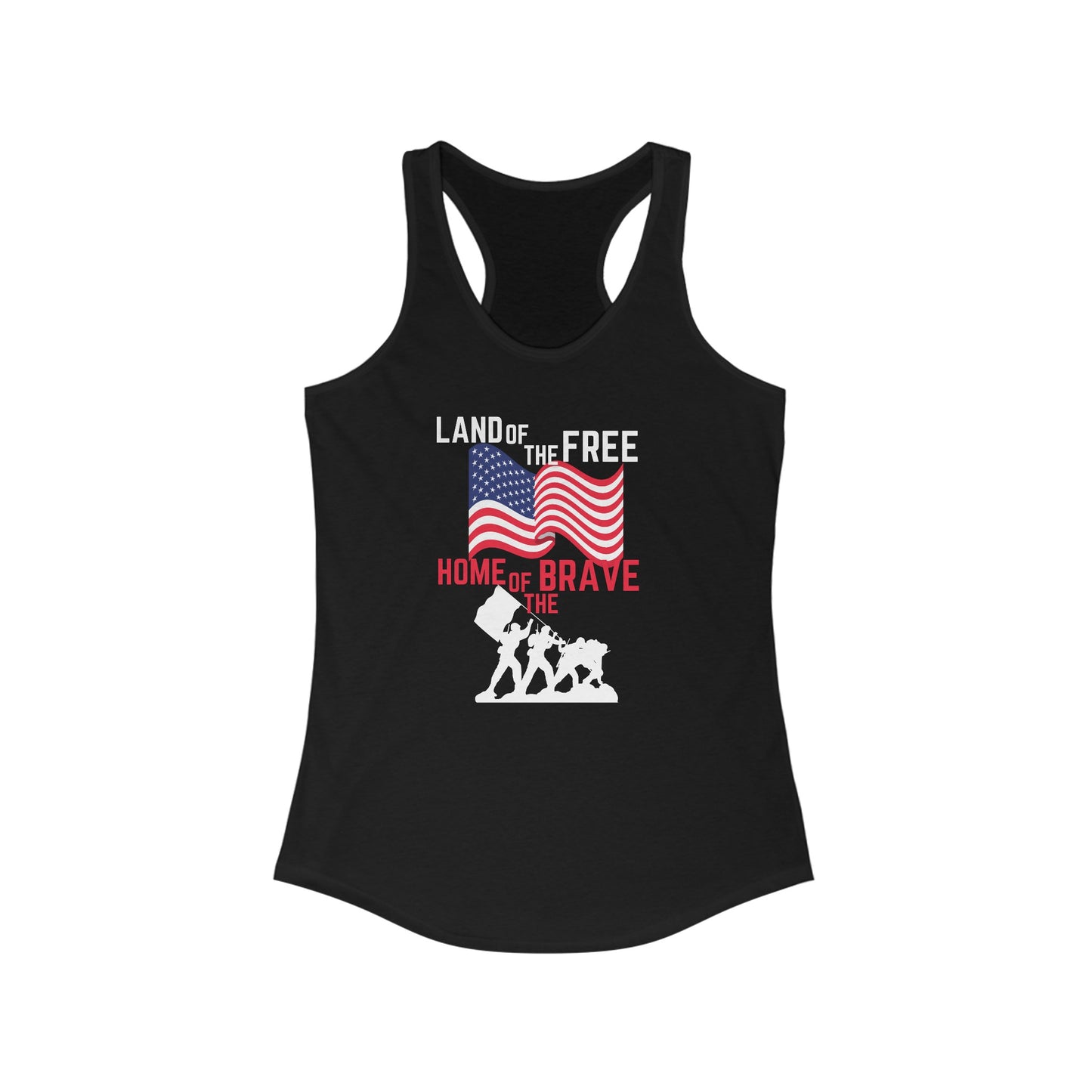 Land of the Free, Home of the Brave Women's Ideal Racerback Tank