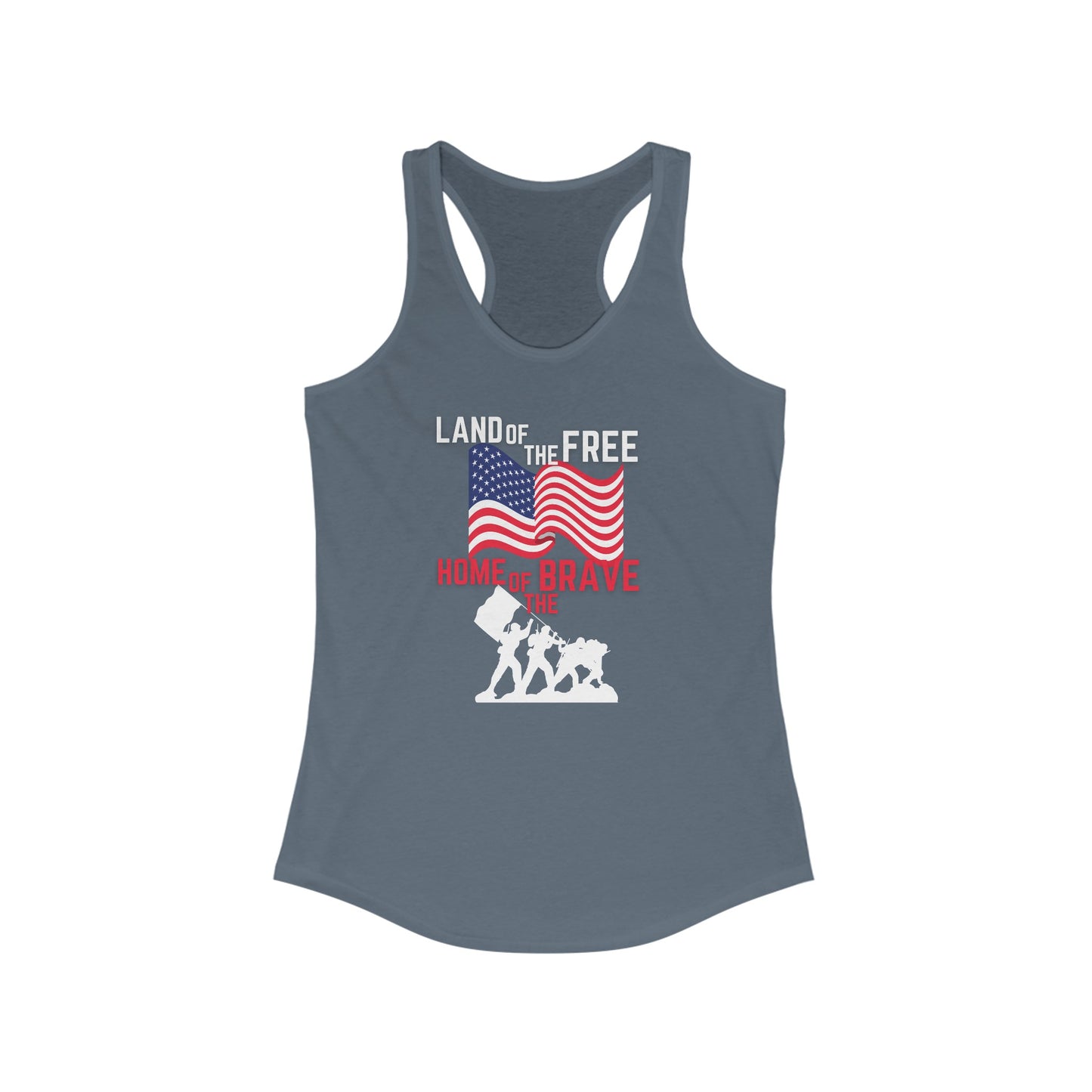 Land of the Free, Home of the Brave Women's Ideal Racerback Tank