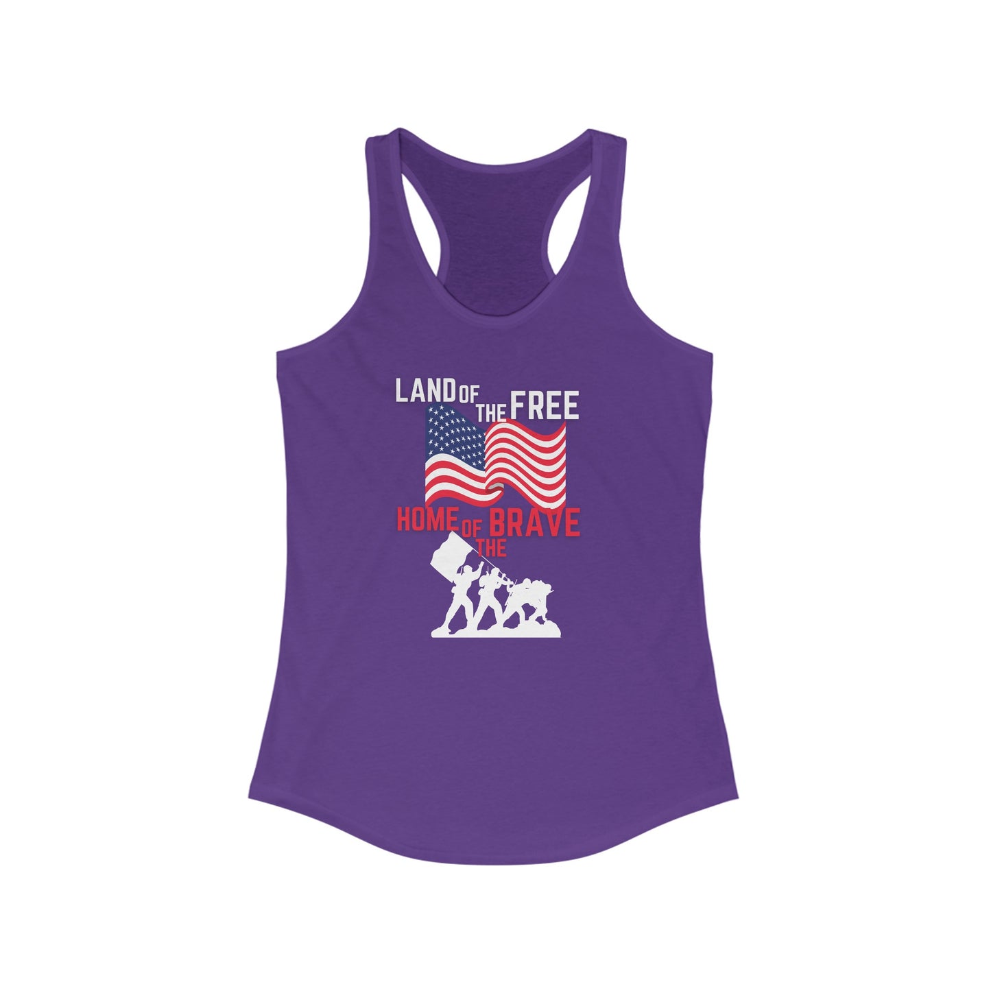 Land of the Free, Home of the Brave Women's Ideal Racerback Tank