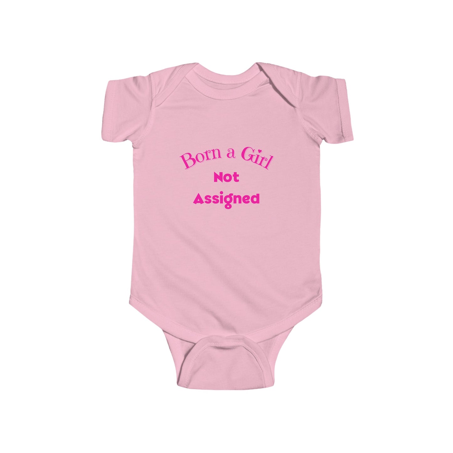 Born A Girl Infant Fine Jersey Bodysuit