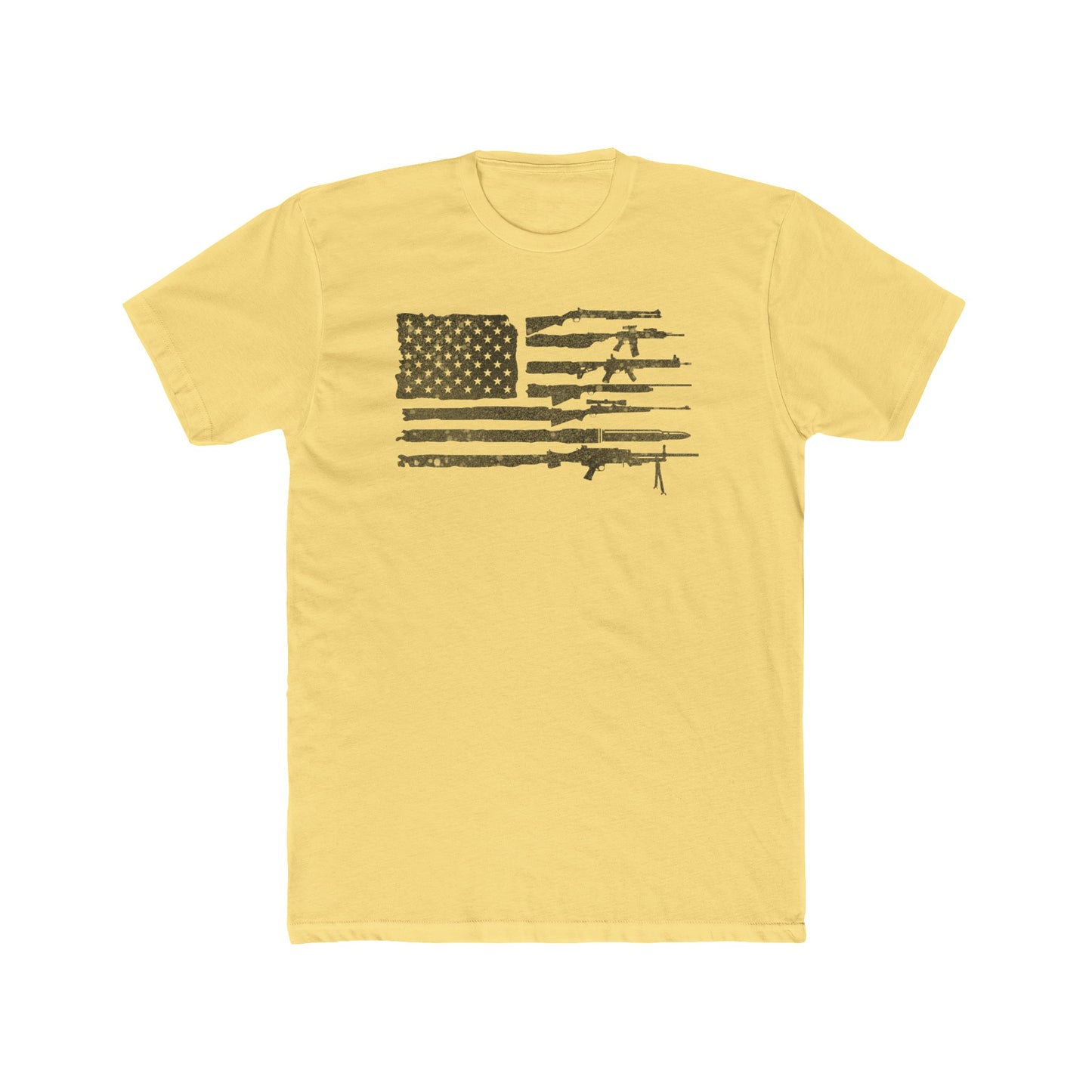 Flag of Guns, Black/White Cotton Crew Tee