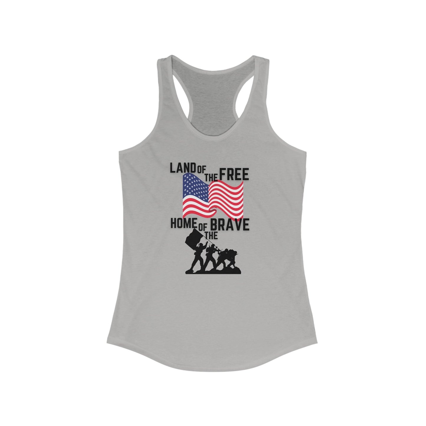 Land of the Free, Home of the Brave Women's Ideal Racerback Tank